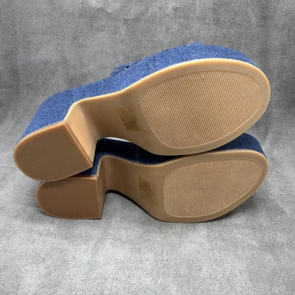Marc Fisher LTD Platform Mules Foreva Dark Blue Size 6